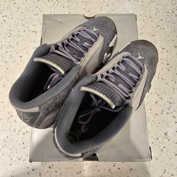 Jordan 14 Retro Flint Grey / Stealth / White Black Toe Last Shot FJ3460 012 - Picture 5 of 9